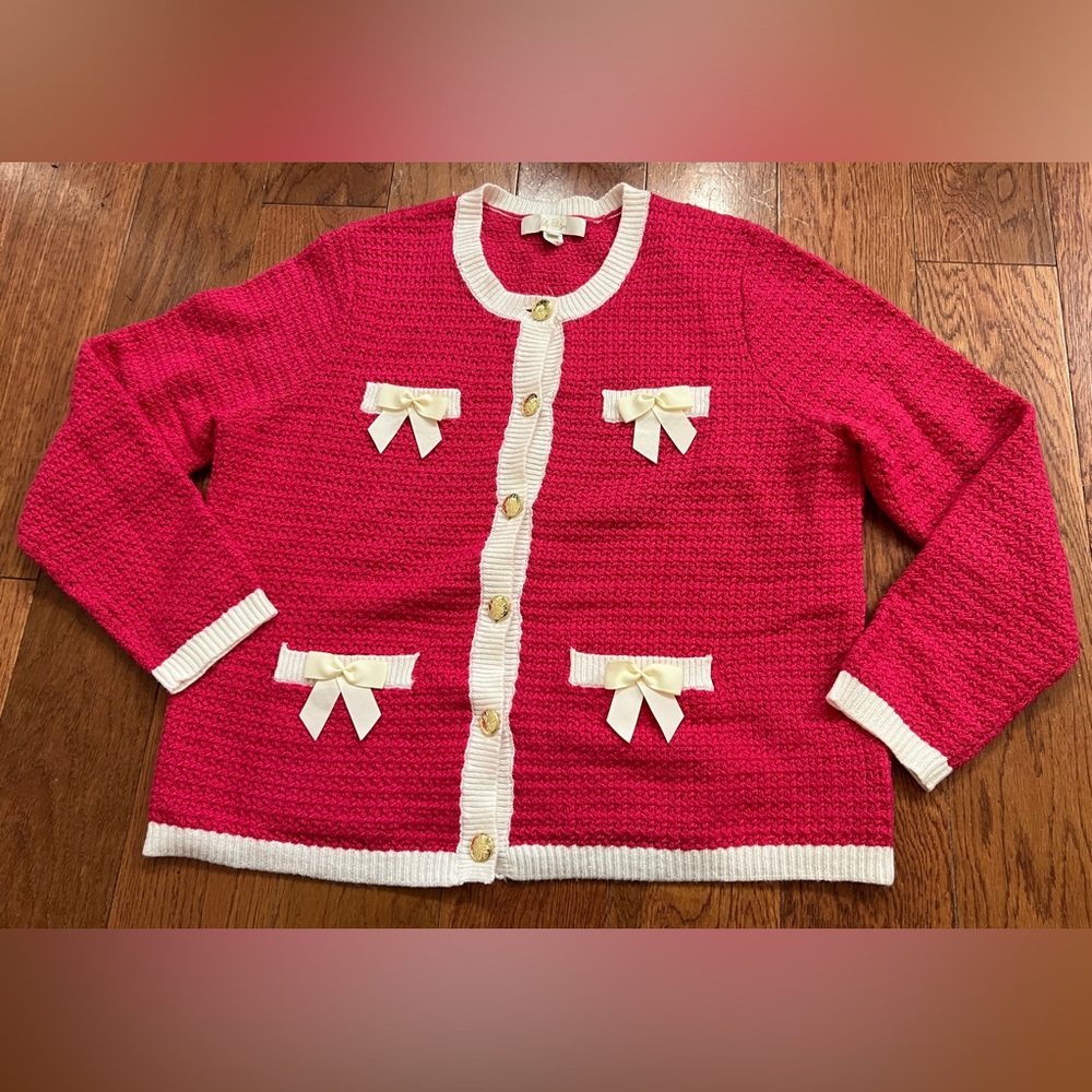 Lilly Pulitzer Valoria Sweater Raspberry Rouge - Picture 4 of 9